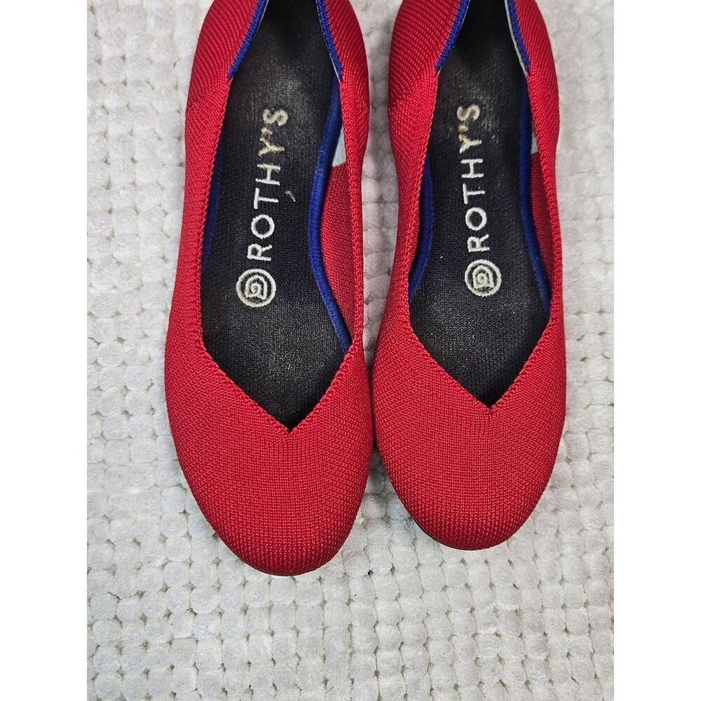 Rothys Shoes Womens 6 The Flat Casual Comfort Slip On Ballet Flats Red Fabric